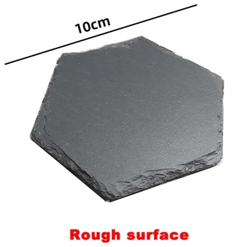 Slate Stone Drink Coasters Black Natural Edge Slate Stone Plate dla barów i domów