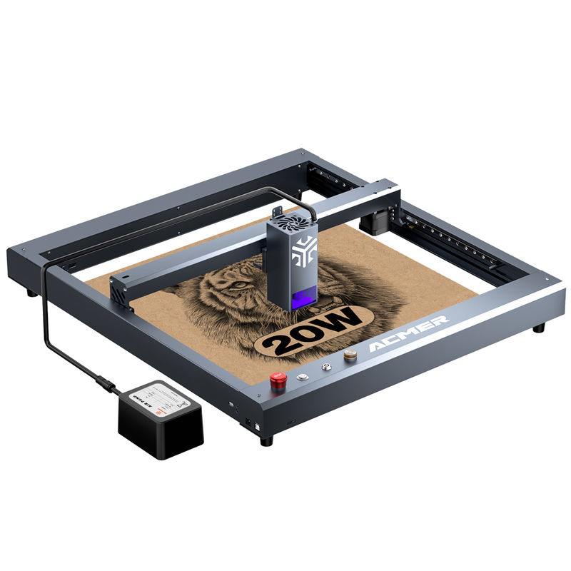 ACMER P2 Maszyna do cięcia laserem grawerem o mocy 20 W, USB podłączony laser do cięcia drewna z prędkością grawerowania 30000 mm/min