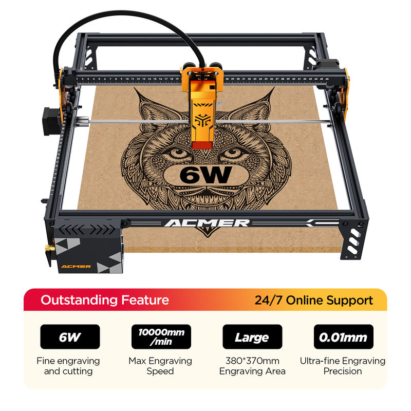 ACMER P1 S PRO 6W Moduł laserowy Maszyny do cięcia laserowego i grawerowania z P1 S PRO Easy Assembly 3,6 kg