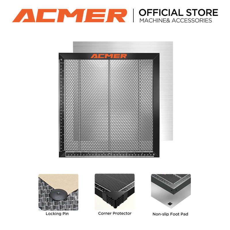ACMER E10 Laserowy Łóżko Miodne 440*440mm,Low Maintenance Honeycomb Core Bed z gładką powierzchnią i stabilnością