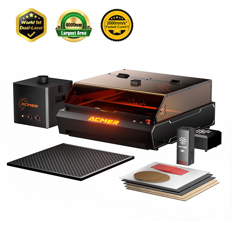ACMER P3 2-w-1 Dual Laser Engraver z laserem diodowym 10W 2W IR Laser i oczyszczaczem powietrza dymu AP220