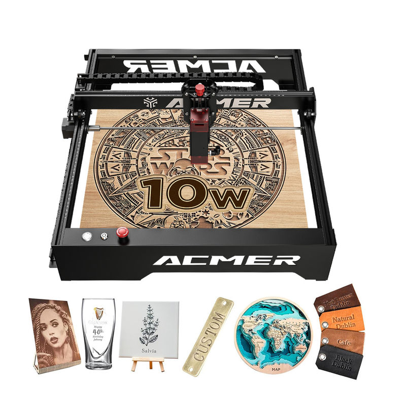 ACMER P1 10W Laser Engraver 10000mm/min Wysokiej Prędkości Desktop Laser Engraving Machine, 20W Laser Output