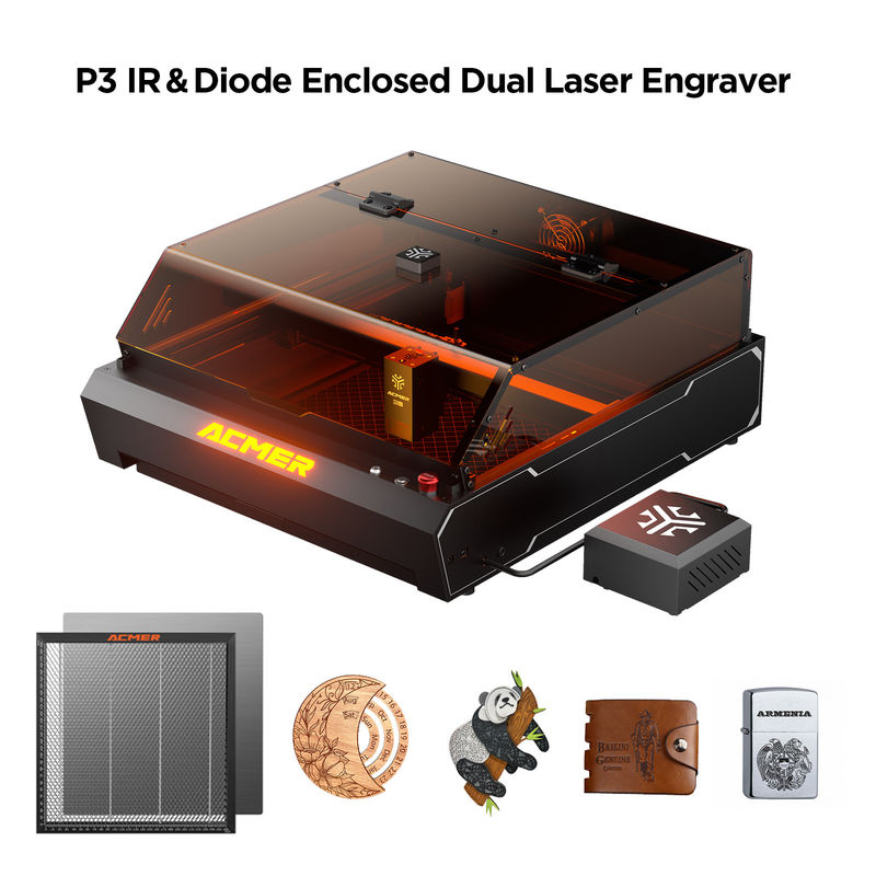 ACMER P3 Zamknięta 2 w 1 ultra precyzyjna maszyna do cięcia laserowego z kamerą HD 2592 x 1944