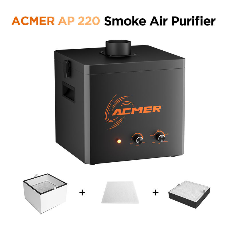 ACMER AP220 Oczyszczacz powietrza z dymem Akcesoria grawer laserowy 10,6 kg 120 min Czas trwania